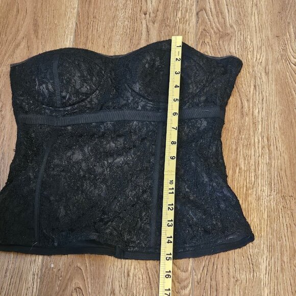 Shirley of Hollywood Black Lace Corset Bustier Large Sexy Strapless Shapewear - Picture 3 of 7